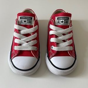 Converse Chuck Taylor All Star Lo Sneaker- Toddler-Red